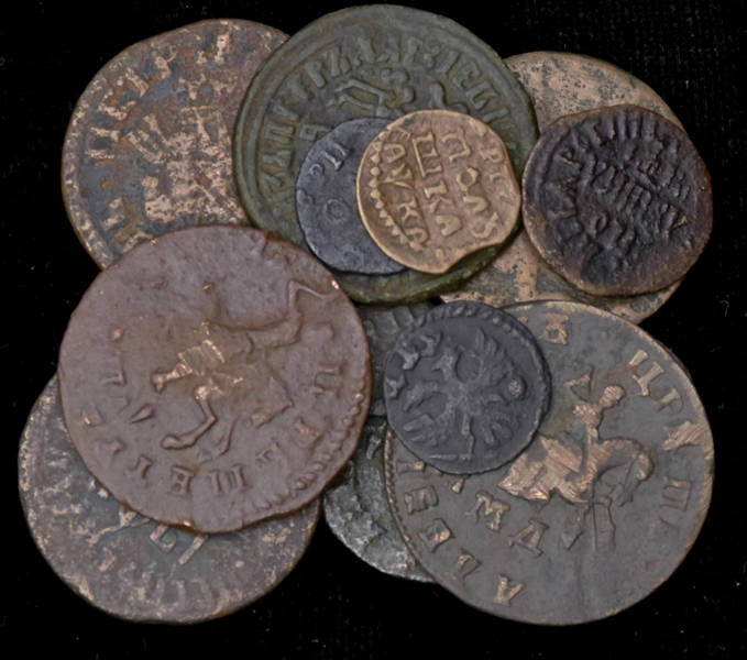Набор из 14-ти медных монет
