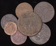 Набор из 7-ми медных монет