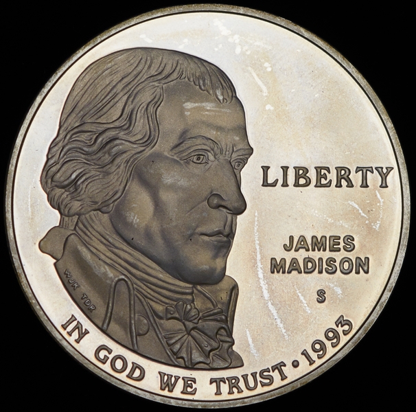 1 доллар 1993 "Билль о правах  Джеймс Мэдисон" (США)