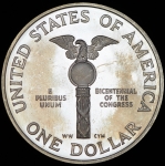 1 доллар 1989 "200 лет Конгрессу" (США)