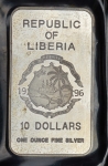 10 долларов 1996 (Либерия) (в запайке)