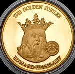 10 долларов 2002 "Золотой юбилей правления: Эдуард III" (Восточно-Карибские государства)
