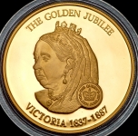 10 долларов 2002 "Золотой юбилей правления: Виктория" (Восточно-Карибские государства)