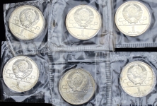 Набор из 6-ти монет 1 рубль "Олимпиада-80" (в запайках)