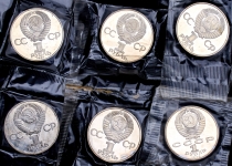 Набор из 6-ти монет СССР (в запайках)