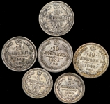 Набор из 6-ти сер  монет