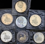 Набор из 7-ми монет СССР и РФ (в запайках)