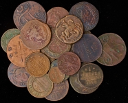 Набор из 73-х медных монет