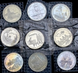 Набор из 9-ти монет РФ (в запайках)