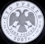 100 рублей 2007 "Международный полярный год"