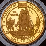 25 фунтов 2004 "История королевских ВМС: HMS Victory" (Джерси)