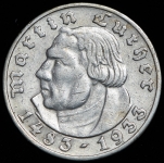 5 марок 1933 "Мартин Лютер" (Германия)