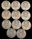Набор из 11-ти монет 1 рубль "Олимпиада-80: Московский кремль" (ошибка на циферблате )