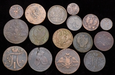 Набор из 16-ти медных монет