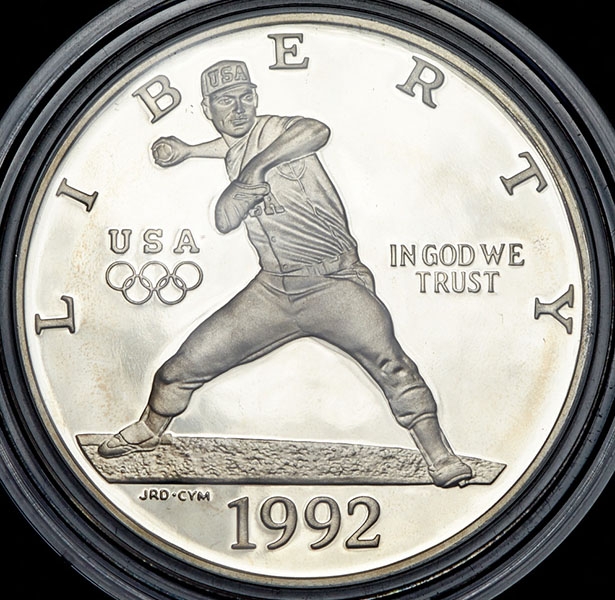 1 доллар 1992 "XXV Летние Олимпийские игры в Барселоне: Бейсбол" (США)