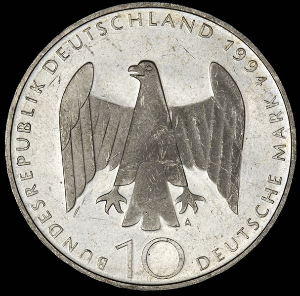10 марок 1994 "50-летие с момента покушения на Адольфа Гитлера 20 июля 1944" (Германия)