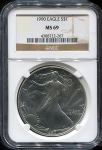 1 доллар 1990 "Американский серебряный орел" (США) (в слабе)