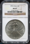 1 доллар 1995 "Американский серебряный орел" (США) (в слабе)
