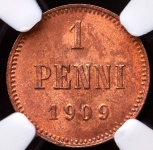 1 пенни 1909 (Финляндия) (в слабе)