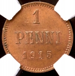 1 пенни 1915 (Финляндия) (в слабе)
