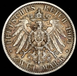 2 марки 1904 "Свадьба Фридриха Франца IV и Александры" (Мекленбург-Шверин)