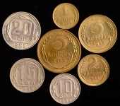 Годовой набор монет СССР 1955 года