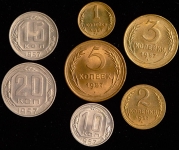 Годовой набор монет СССР 1957 года
