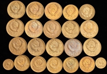 Набор из 22-х монет 5-3-1 копейки СССР