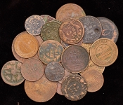 Набор из 26-ти медных монет Российской Империи