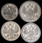 Набор из 4-х сер  монет