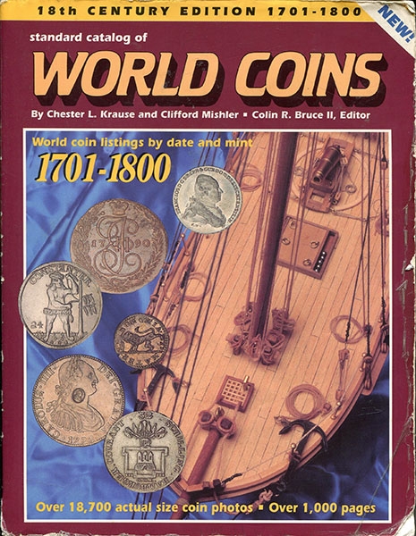 Книга Krause "Standart catalog of world coins 1701-1800  1st Edition" 1993