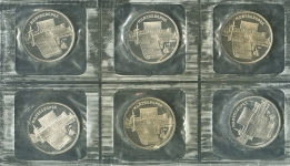 Лист из 6-ти монет 5 рублей 1990 "Институт древних рукописей Матенадаран в Ереване"