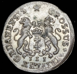 3 гроша 1755 (Гданьск  Польша)