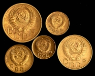 Набор из 5-ти монет 1953