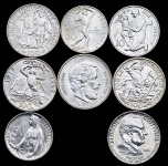 Набор из 8-ми сер  монет (Чехославакия)