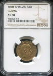20 марок 1894 (Саксония) (в слабе)