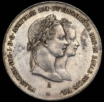 Гульден 1854 "Свадьба Франца-Иосифа и Елизаветы Баварской" (Австрия)