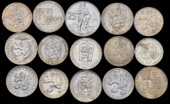 Набор из 16-ти сер монет (Чехославакия)
