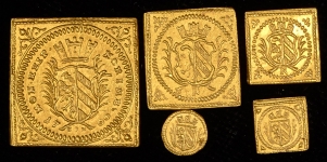 Набор из 5-ти золотых монет 1700 (Нюрнберг)