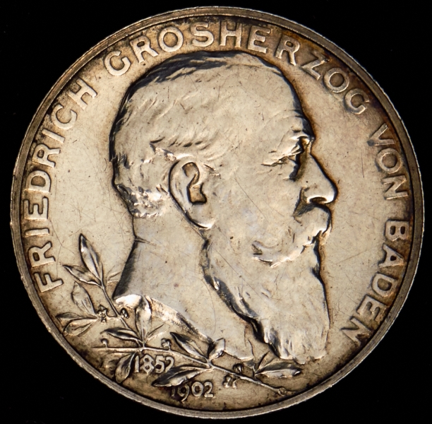2 марки 1902 "50 лет правлению Фридриха I" (Баден)