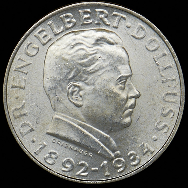 2 шиллинга 1934 "Смерть Энгельберта Дольфуса" (Австрия)