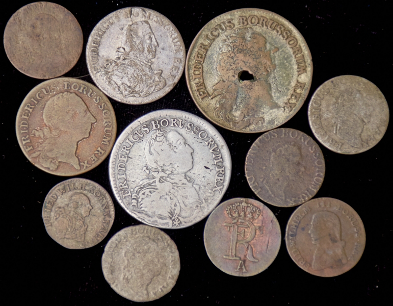 Набор из 11-ти старинных монет (Пруссия)