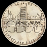 10 евро 2007 "50 лет возвращения Германии Саара" (Германия)