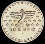10 евро 2007 "50 лет возвращения Германии Саара" (Германия)