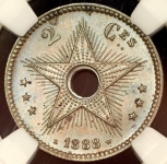 2 сантима 1888 (Свободное государство Конго) (в слабе)