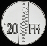 20 франков 1992 "Гертруд Курц" (Швейцария)