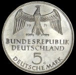 5 марок 1971 "100 лет объединению Германии в 1871 году" (Германия)