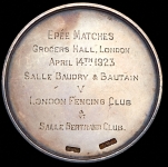 Медаль "Соревнования по фехтованию" 1923 (Великобритания)