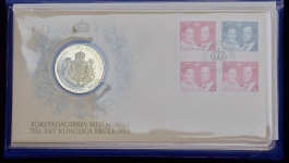 Медаль "Свадьба короля Карла XVI Густава и королевы Сильвии" (в п/у) (Швеция)