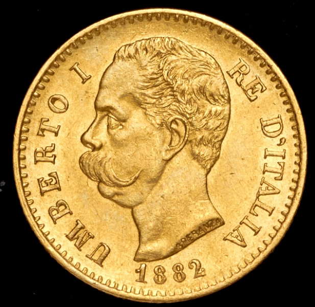 20 Лир Умберто 1. Царь Италии нумилон. 1800 лир